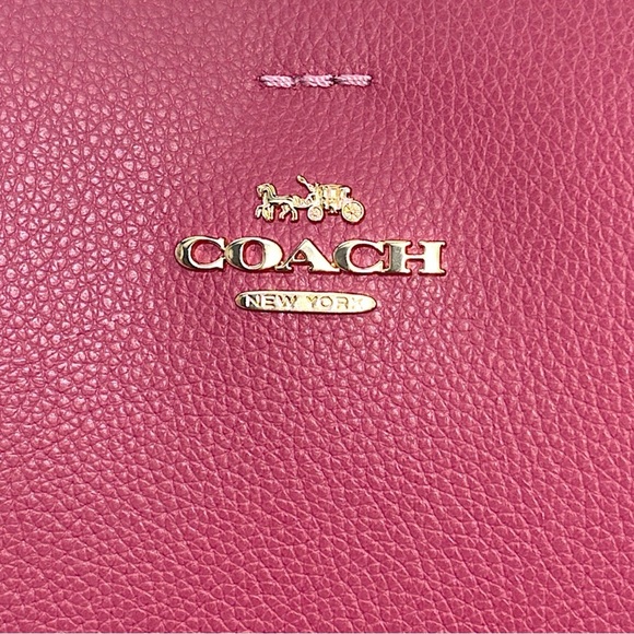 NWT Coach Mollie Bucket Bag Rouge Pink Leather Quiet Luxury Convertible Tote - Picture 14 of 14